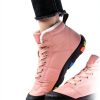Kids Waterproof Winter Shoes Hiking Boots Black Pink Gray-3