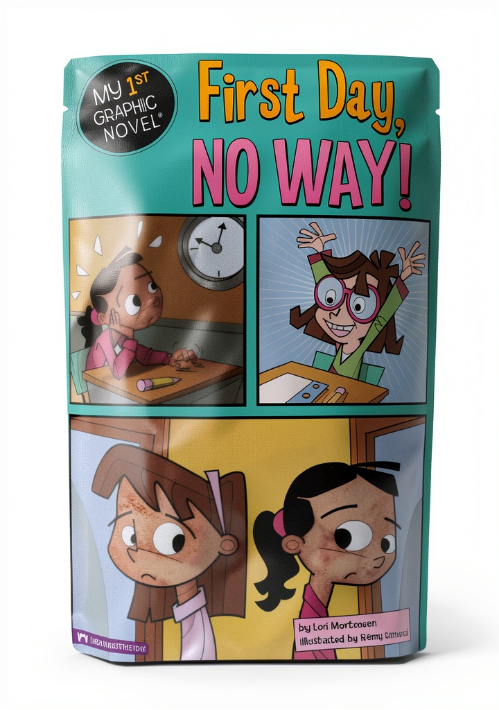 'Children reading My First Graphic novel on a tablet'