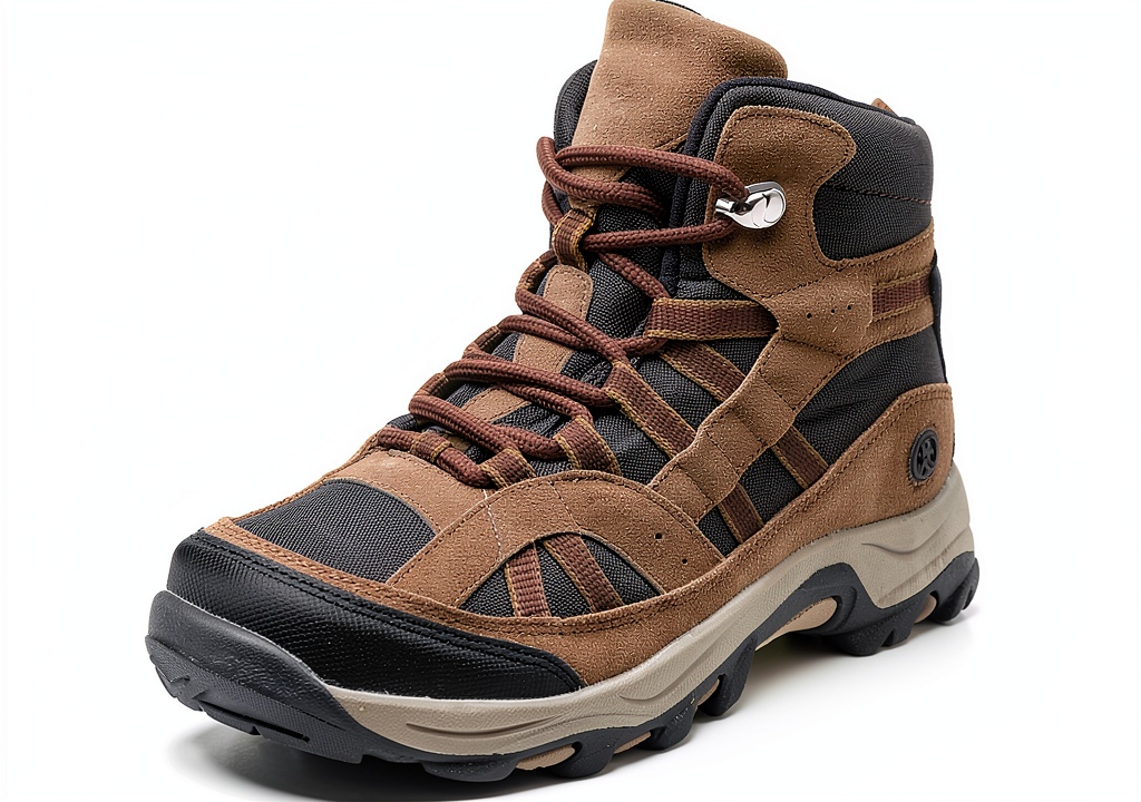 Northside kids waterproof hiking boots being laced on a wooden bench