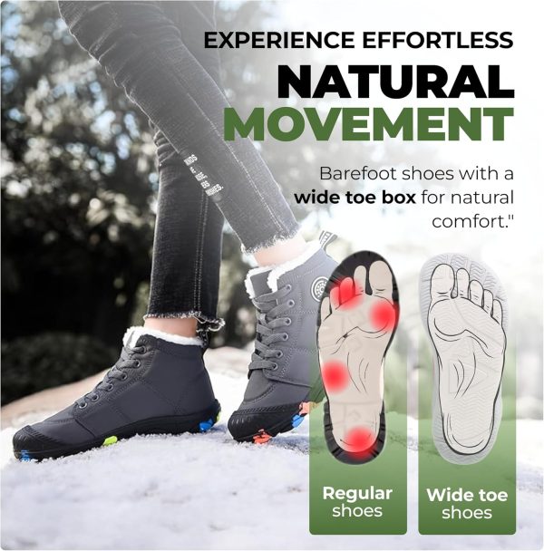 Kids Waterproof Winter Shoes Pink Dark Blue Dark Gray-2