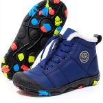 Kids Waterproof Winter Shoes Hiking Boots Pink Dark Gray-0