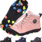 Kids Waterproof Winter Shoes Pink Dark Blue Dark Gray-0