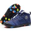 Kids Waterproof Winter Shoes Hiking Boots Black Pink Gray-3