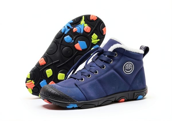 Kids Waterproof Winter Shoes Hiking Boots Black Pink Gray-3
