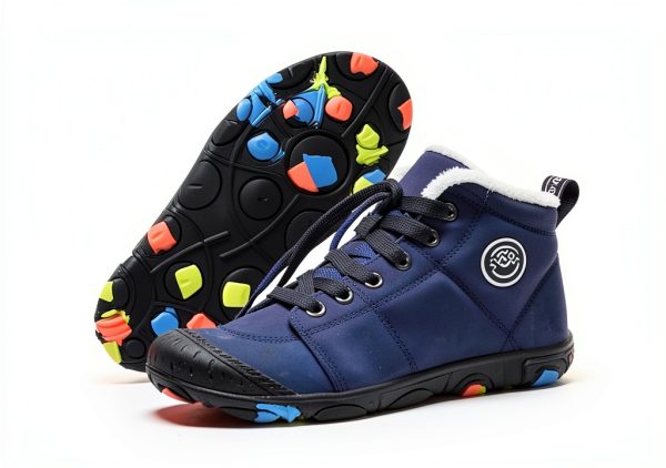 Kids Waterproof Winter Shoes Hiking Boots Black Pink Gray-5