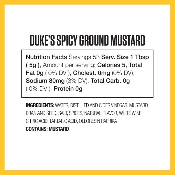 Dukes Mustard Spicy Ground Creamy Heat Sandwich Condiment-1