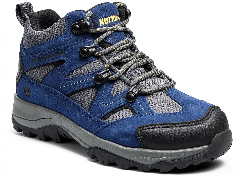 Kids wearing Northside hiking boots on a forest trail