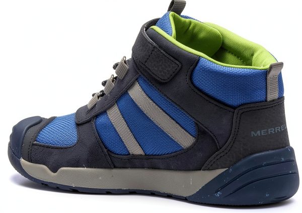 Merrell Kids Hiking Boots Navy/Green 4 Wide, Water-Resistant &-5